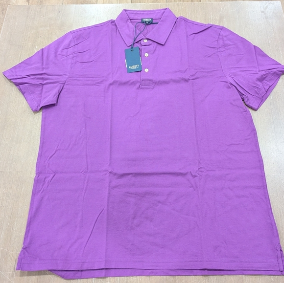 $148 Mens FAHERTY "Reserve" Pique Polo Shirt Berry - Picture 1 of 3